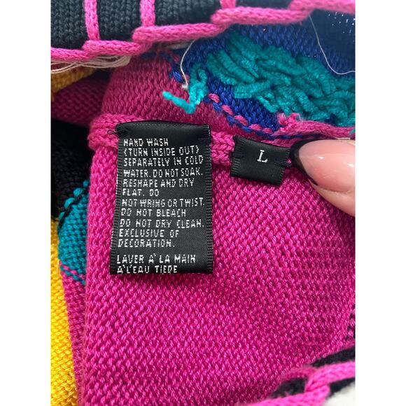 Vintage Novelty Patchwork Dog Christmas Knit Sweater Large Dopamine Dressing - Picture 10 of 10